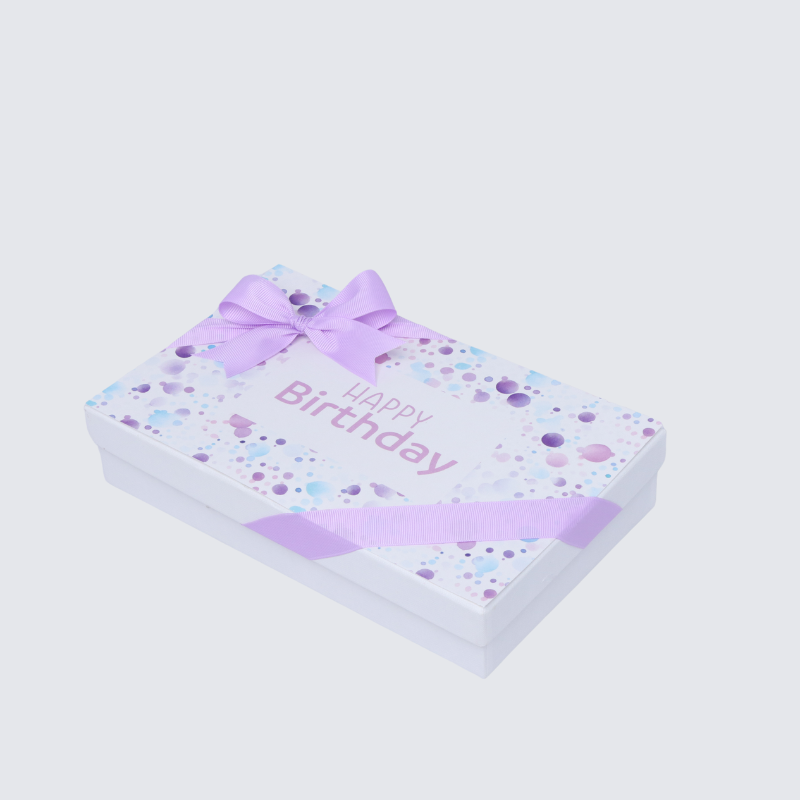 "HAPPY BIRTHDAY" BUBBLE DESIGNED 15-PIECE CHOCOLATE HARD BOX