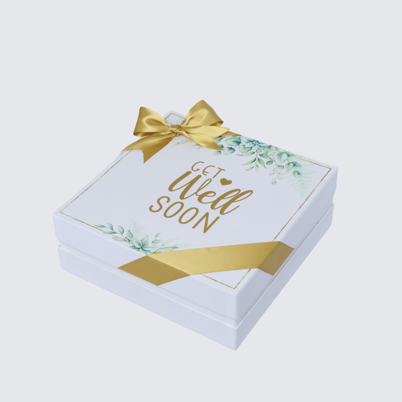 "GET WELL SOON" EUCALYPTUS DESIGNED PREMIUM CHOCOLATE HARD BOX