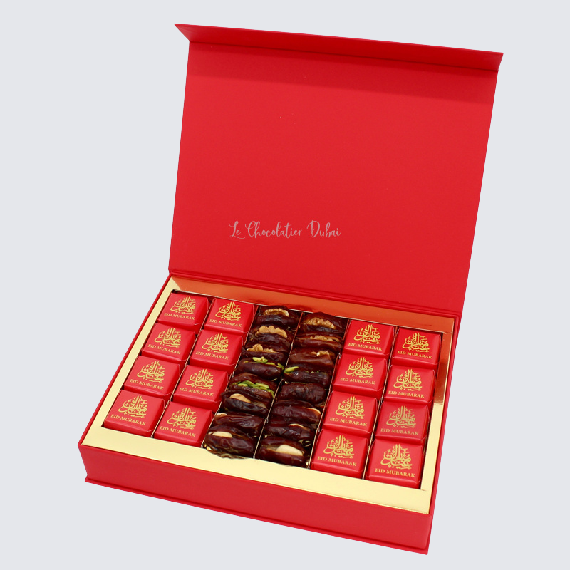 EID MUBARAK DESIGNED CHOCOLATE & DATES MAGNETIC BOX