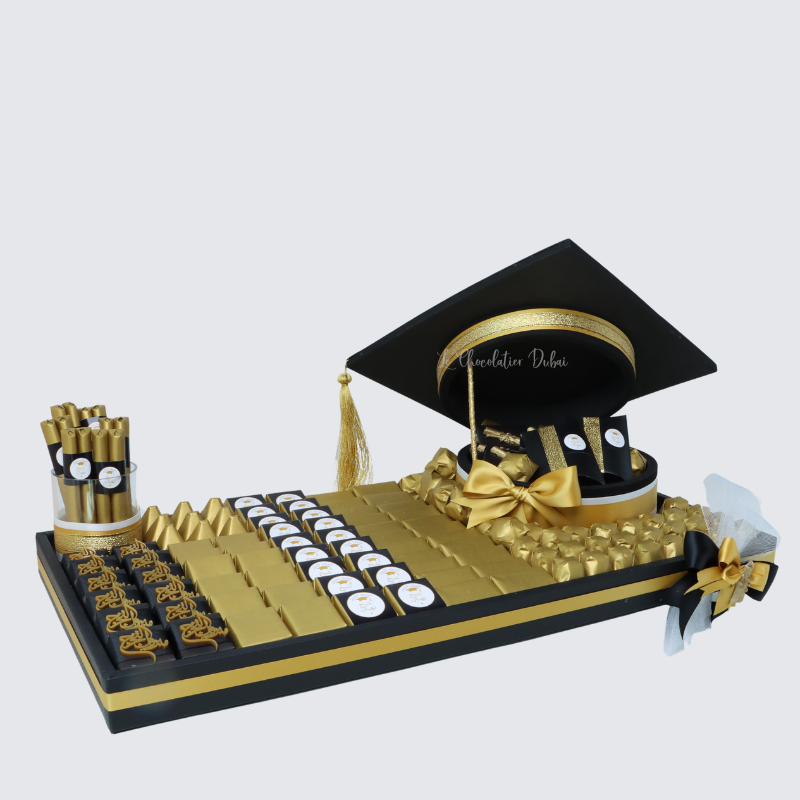 GRADUATION PERSONALIZED DESIGNED CHOCOLATE LEATHER TRAY