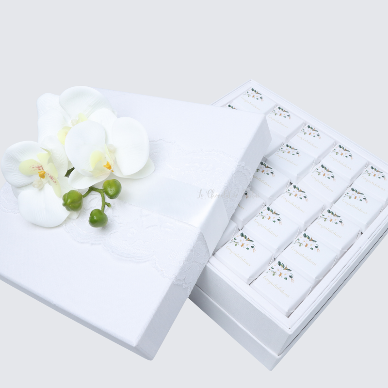 "BEST WISHES" FLOWER DECORATED CHOCOLATE HARD BOX