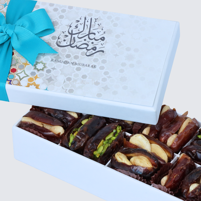 RAMADAN DESIGNED PREMIUM NUT STUFFED DATES 8-PIECE HARD BOX