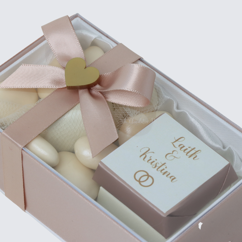 WEDDING DECORATED CHOCOLATE & ALMOND DRAGEES BOX