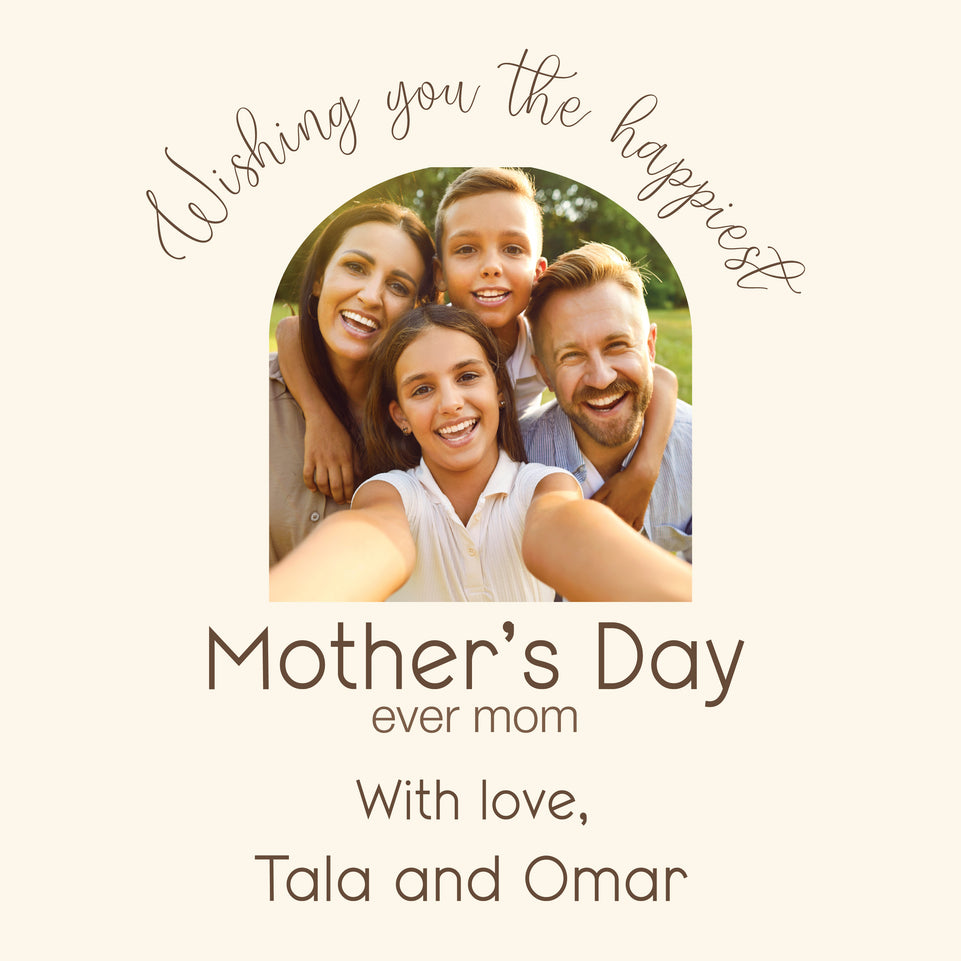 Mother_s Day personalized photo and names greeting card