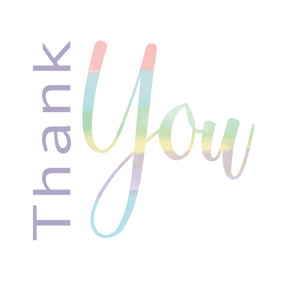 Pastel thank you greeting card