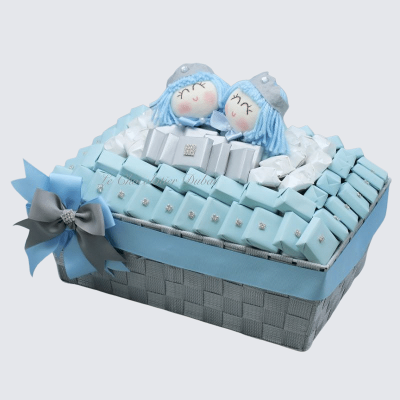 PRINCE BABY BOY CHOCOLATE BASKET ARRANGEMENT