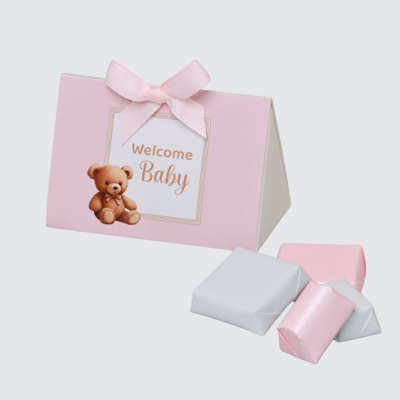 WELCOME BABY GIRL CHOCOLATE TRIANGLE BOX