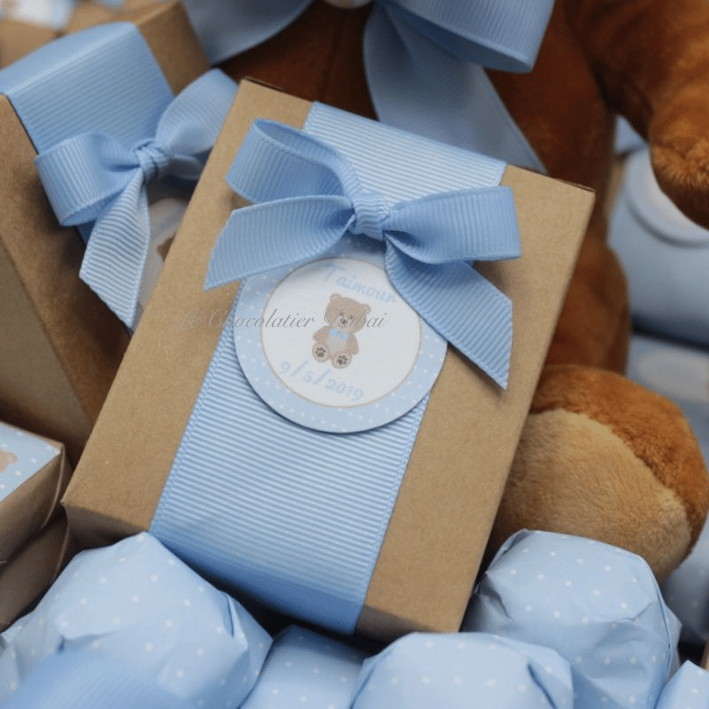 TEDDY THEME PERSONALIZED CHOCOLATE KRAFT BOX