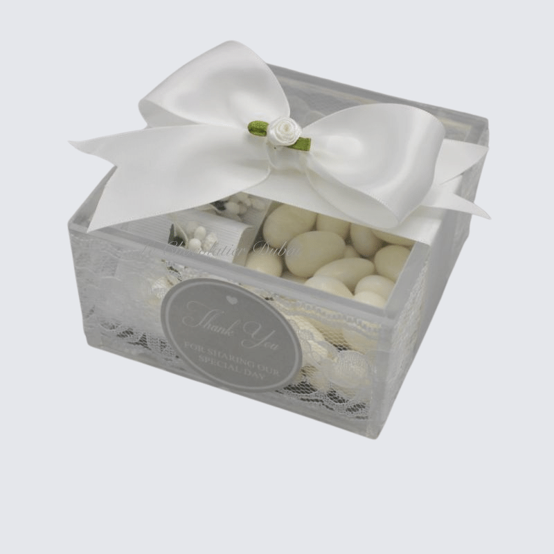 WEDDING DECORATED FLOWER CHOCOLATE ACRYLIC BOX