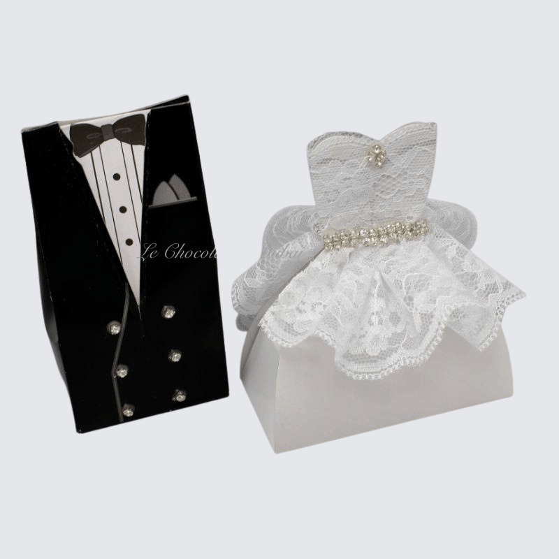 WEDDING BRIDE & GROOM CHOCOLATE SOFT BOX SET