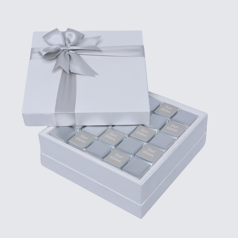 "BEST WISHES" CLASSIC 25-PIECE CHOCOLATE HARD BOX