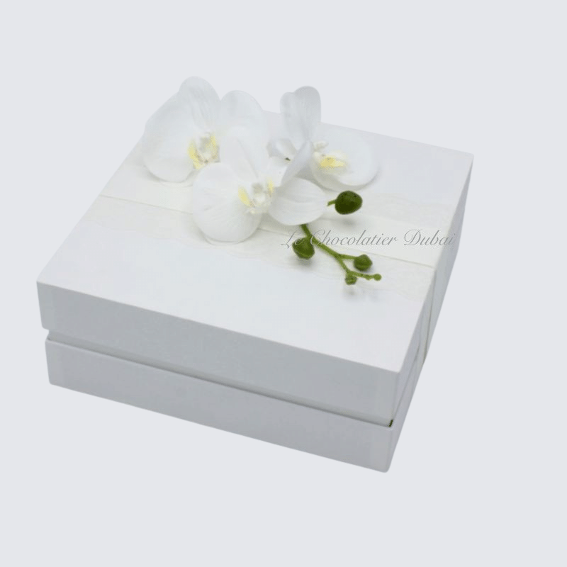 "BEST WISHES" FLOWER DECORATED CHOCOLATE HARD BOX