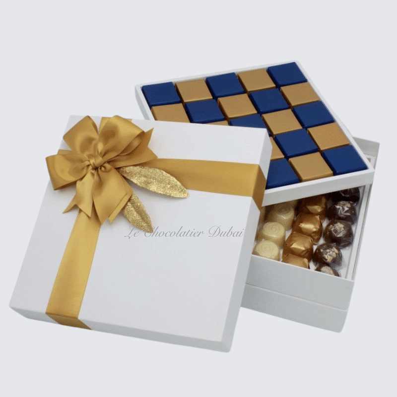 TWO TONE DESIGNED CHOCOLATE 2-LAYER HARD BOX