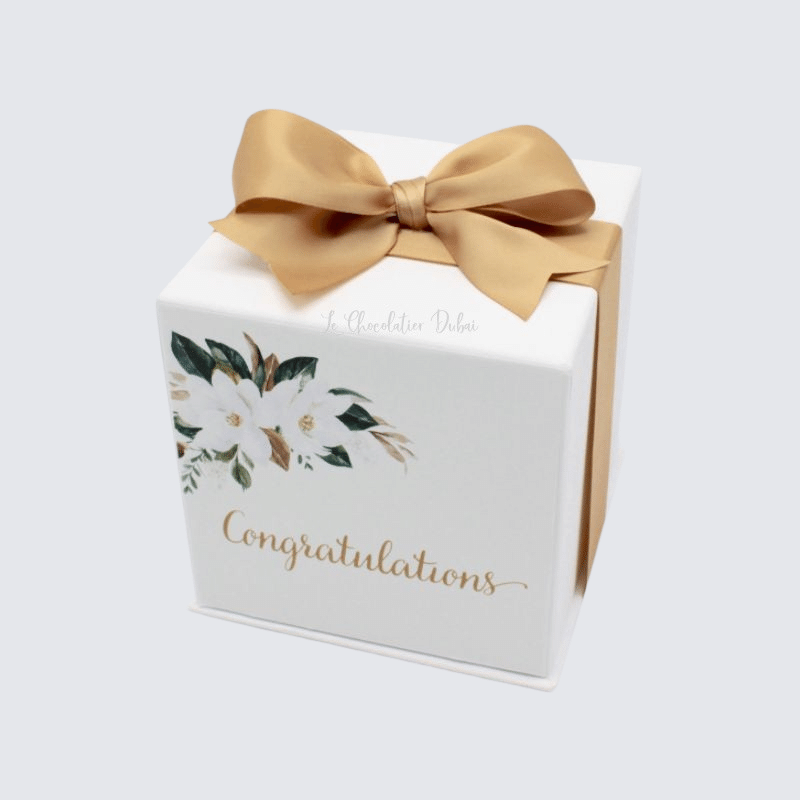 "CONGRATULATIONS" CHOCOLATE HARD CUBE BOX