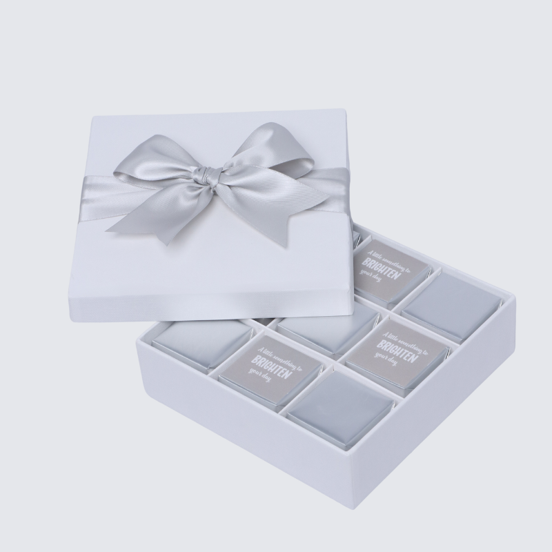 "BRIGHTEN YOUR DAY" CLASSIC 9-PIECE CHOCOLATE HARD BOX