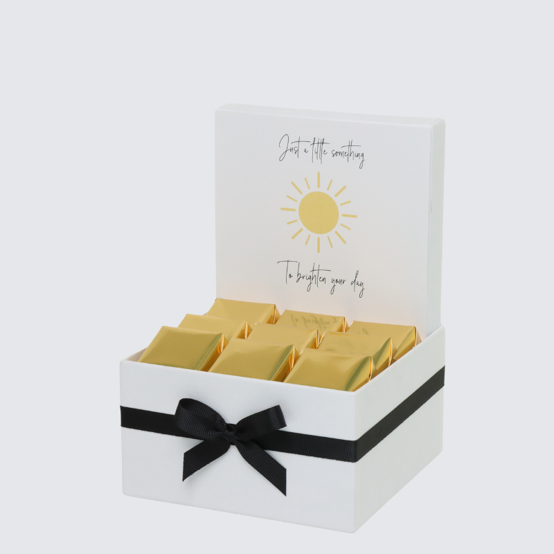 "BRIGHTEN YOUR DAY" SUN DESIGNED CHOCOLATE SMALL HAMPER