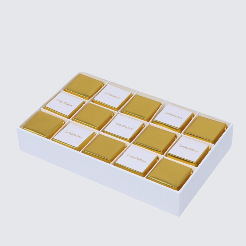 "CONGRATULATIONS" GOLD DESIGNED 15-PIECE CHOCOLATE HARD BOX