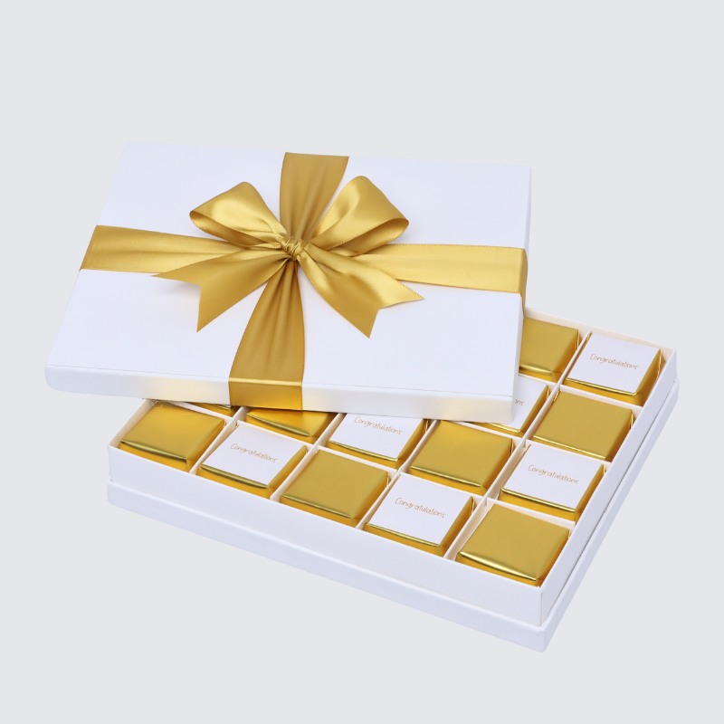 "CONGRATULATIONS" GOLD DESIGNED 20-PIECE CHOCOLATE HARD BOX