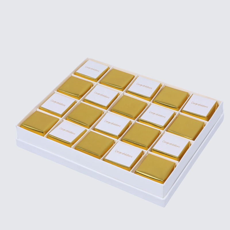 "CONGRATULATIONS" GOLD DESIGNED 20-PIECE CHOCOLATE HARD BOX