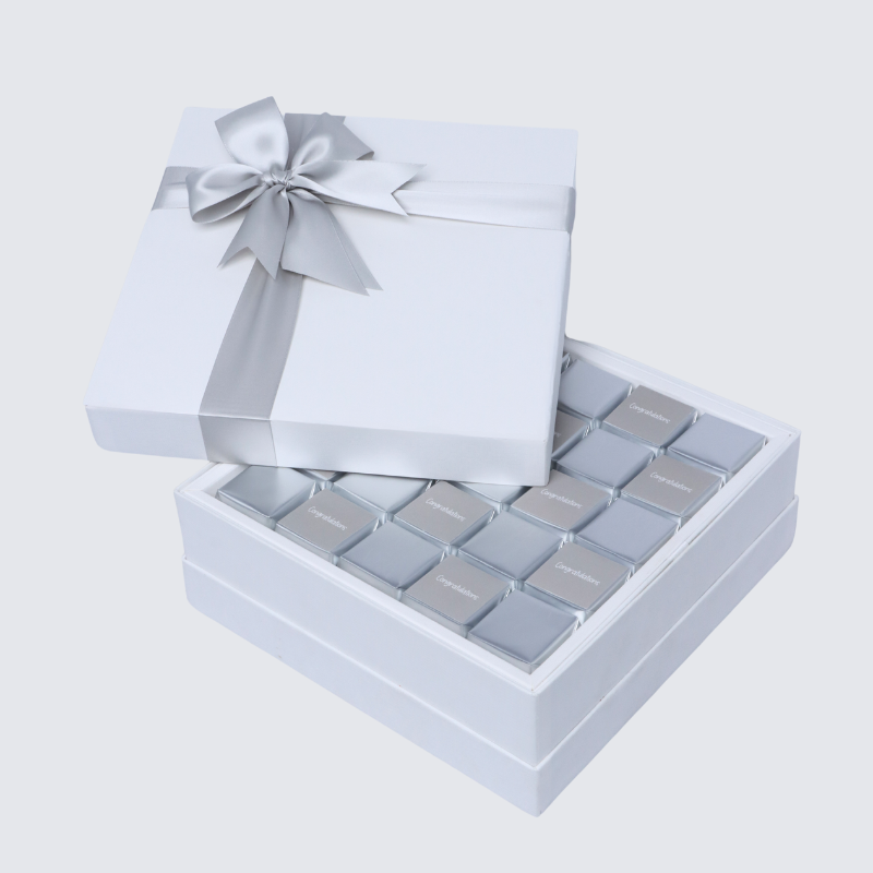 "CONGRATULATIONS" CLASSIC 25-PIECE CHOCOLATE HARD BOX