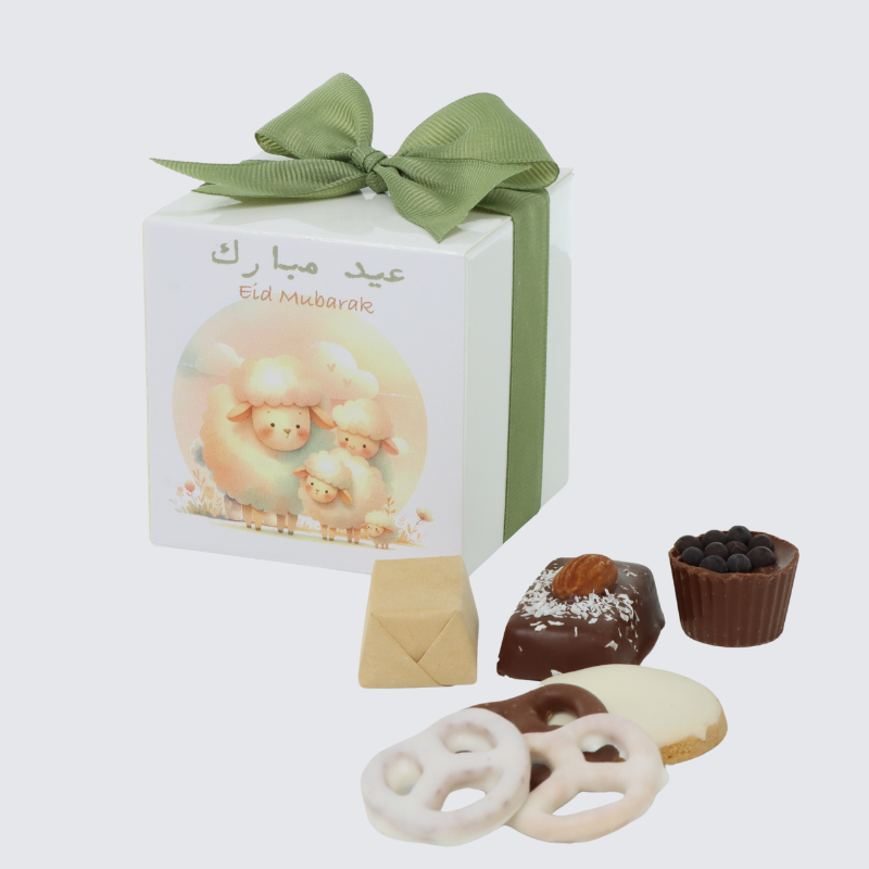 EID SHEEP DESIGNED CHOCOLATE & SWEETS CUBE SOFT BOX