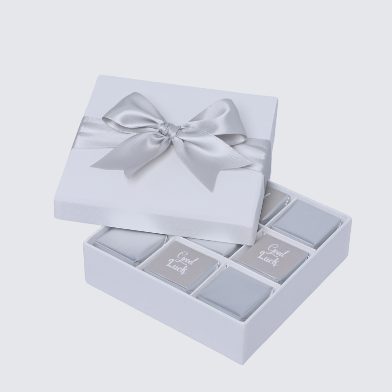 "GOOD LUCK" CLASSIC 9-PIECE PREMIUM CHOCOLATE HARD BOX