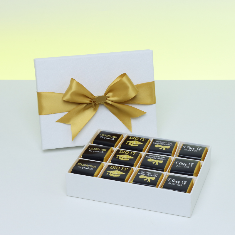 GRADUATION DESIGNED 12-PIECE CHOCOLATE HARD BOX