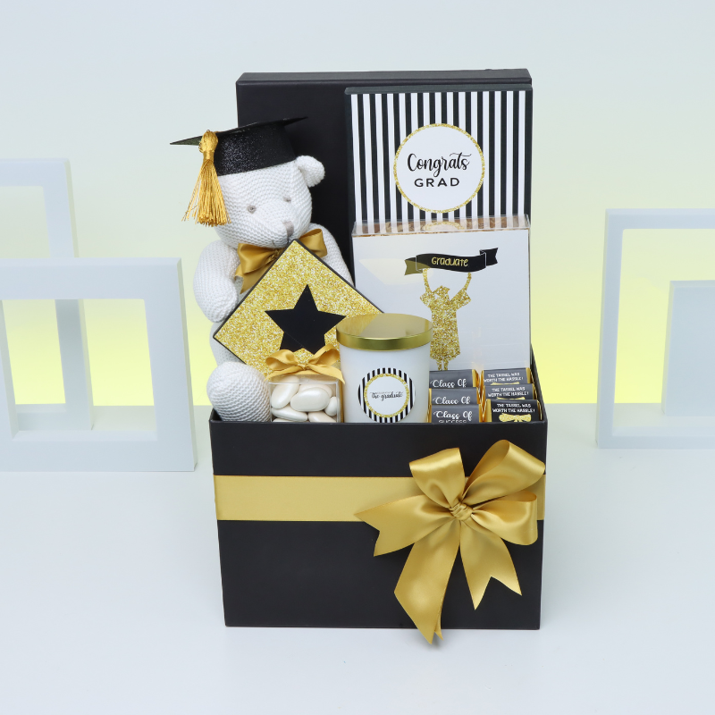 GRADUATION DECORATED CHOCOLATE LARGE BLACK HAMPER