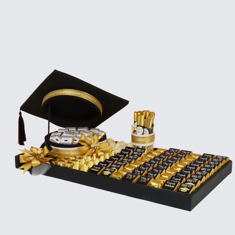 GRADUATION DESIGNED CHOCOLATE LEATHER LARGE TRAY