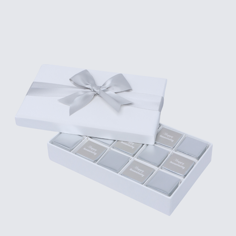 "HAPPY ANNIVERSARY" CLASSIC 15-PIECE CHOCOLATE HARD BOX