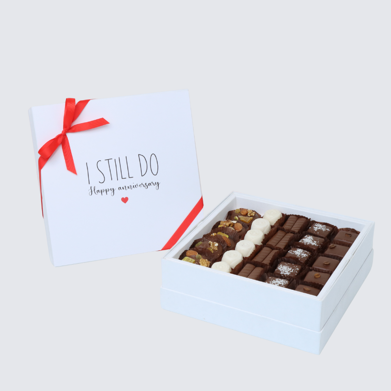 "I STILL DO"  ANNIVERSARY  25-PIECE CHOCOLATE HARD BOX