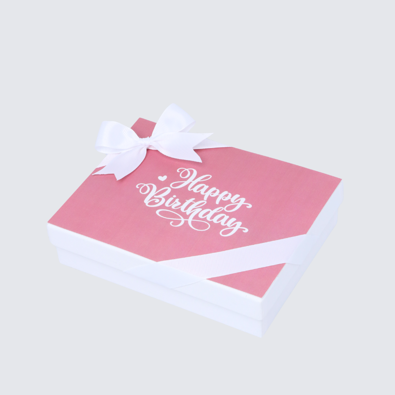 "HAPPY BIRTHDAY" PINK DESIGNED 12-PIECE CHOCOLATE HARD BOX