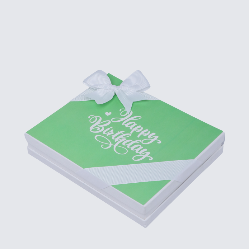 "HAPPY BIRTHDAY" GREEN MINIMALIST DESIGNED 20-PIECE CHOCOLATE HARD BOX