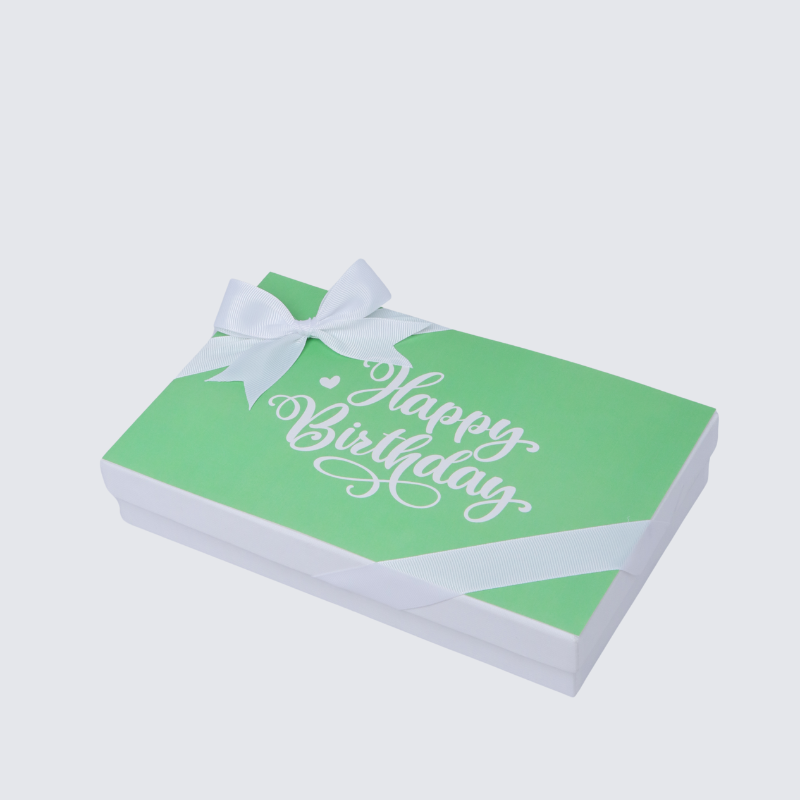 "HAPPY BIRTHDAY" GREEN MINIMALIST DESIGNED 15-PIECE CHOCOLATE HARD BOX