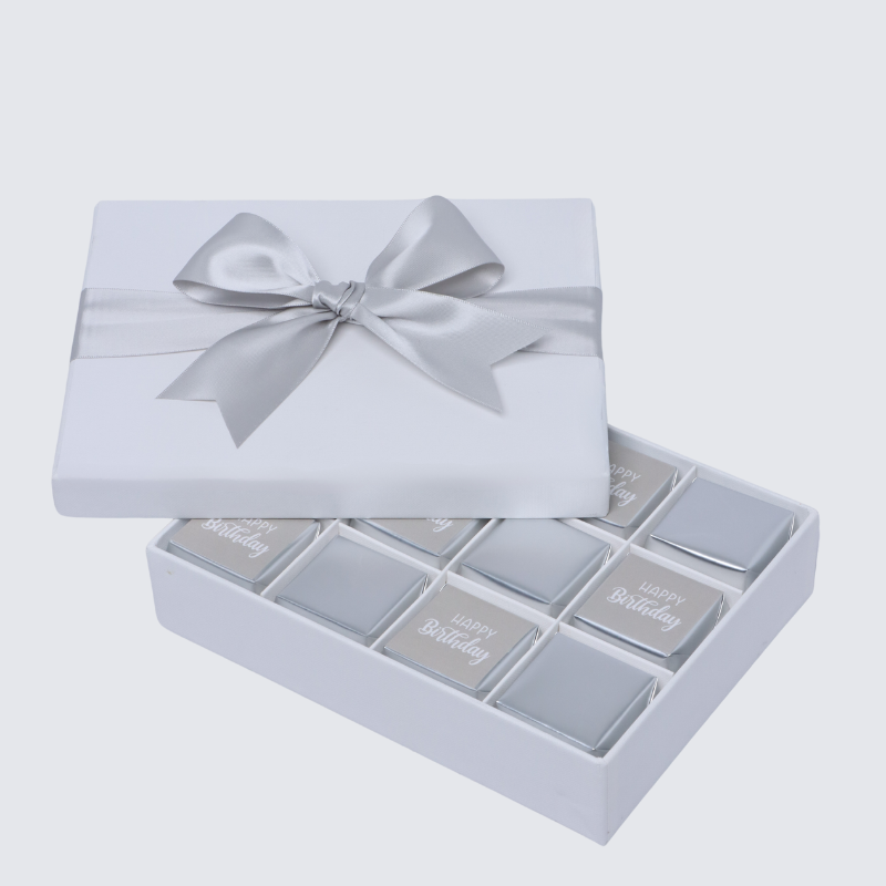 "HAPPY BIRTHDAY" CLASSIC 12-PIECE CHOCOLATE HARD BOX