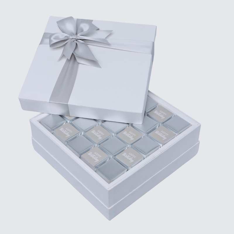 "HAPPY BIRTHDAY" CLASSIC 25-PIECE CHOCOLATE HARD BOX