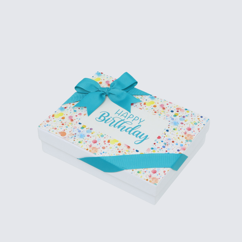 " HAPPY BIRTHDAY " PAINT SPLASH DESIGNED 12-PIECE CHOCOLATE HARD BOX