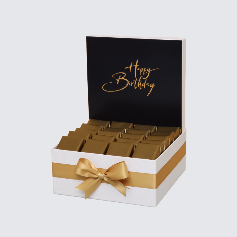 "HAPPY BIRTHDAY" TEXT DESIGNED CHOCOLATE MEDIUM HAMPER