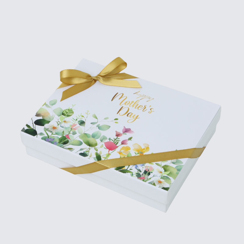 "HAPPY MOTHER'S DAY" FLOWERS DESIGNED 12-PIECE CHOCOLATE HARD BOX