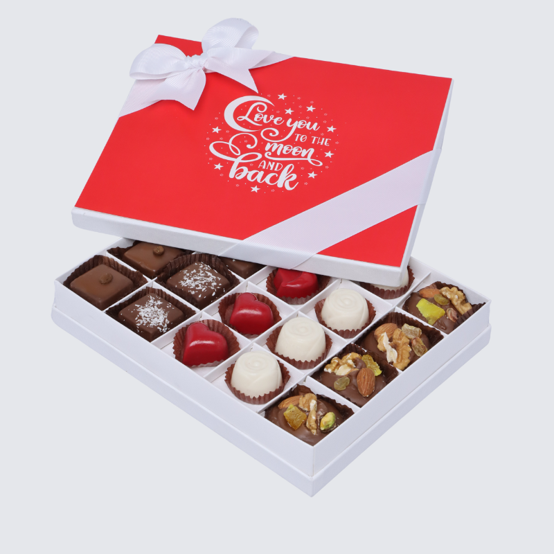 "I LOVE YOU" DESIGNED 20-PIECE CHOCOLATE HARD BOX