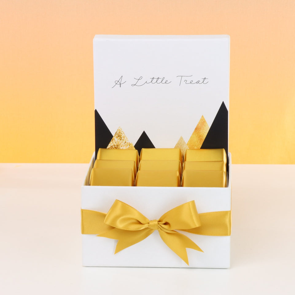 "A LITTLE TREAT" MODERN GEOMETRIC DESIGNED CHOCOLATE SMALL HAMPER