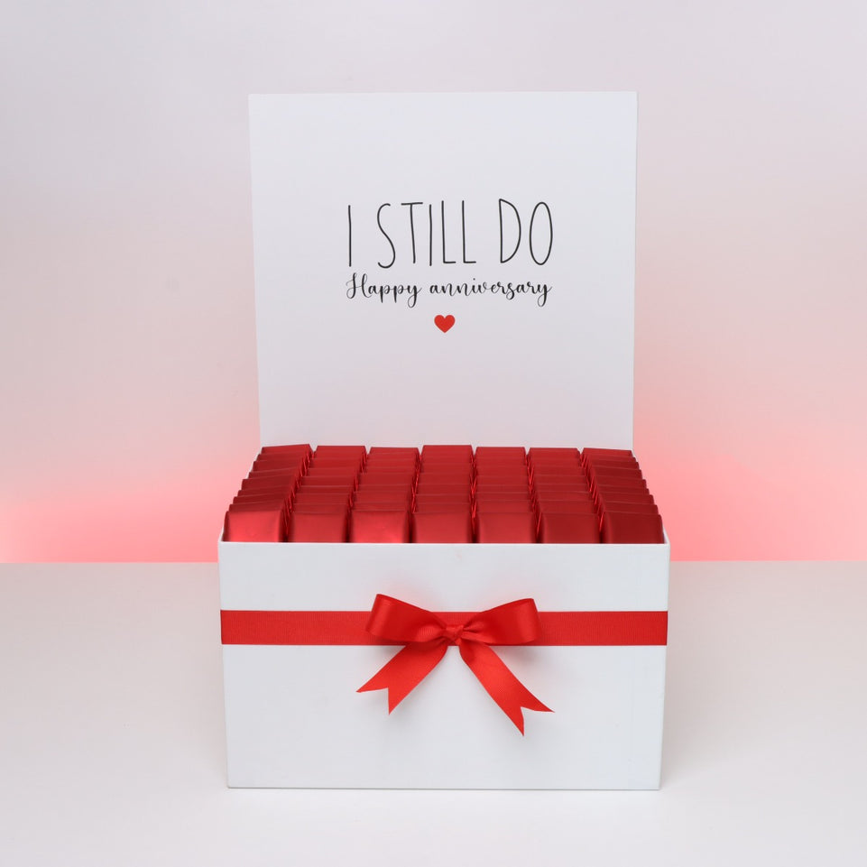 " I STILL DO" HAPPY ANNIVERSARY DESIGNED CHOCOLATE EXTRA LARGE HAMPER