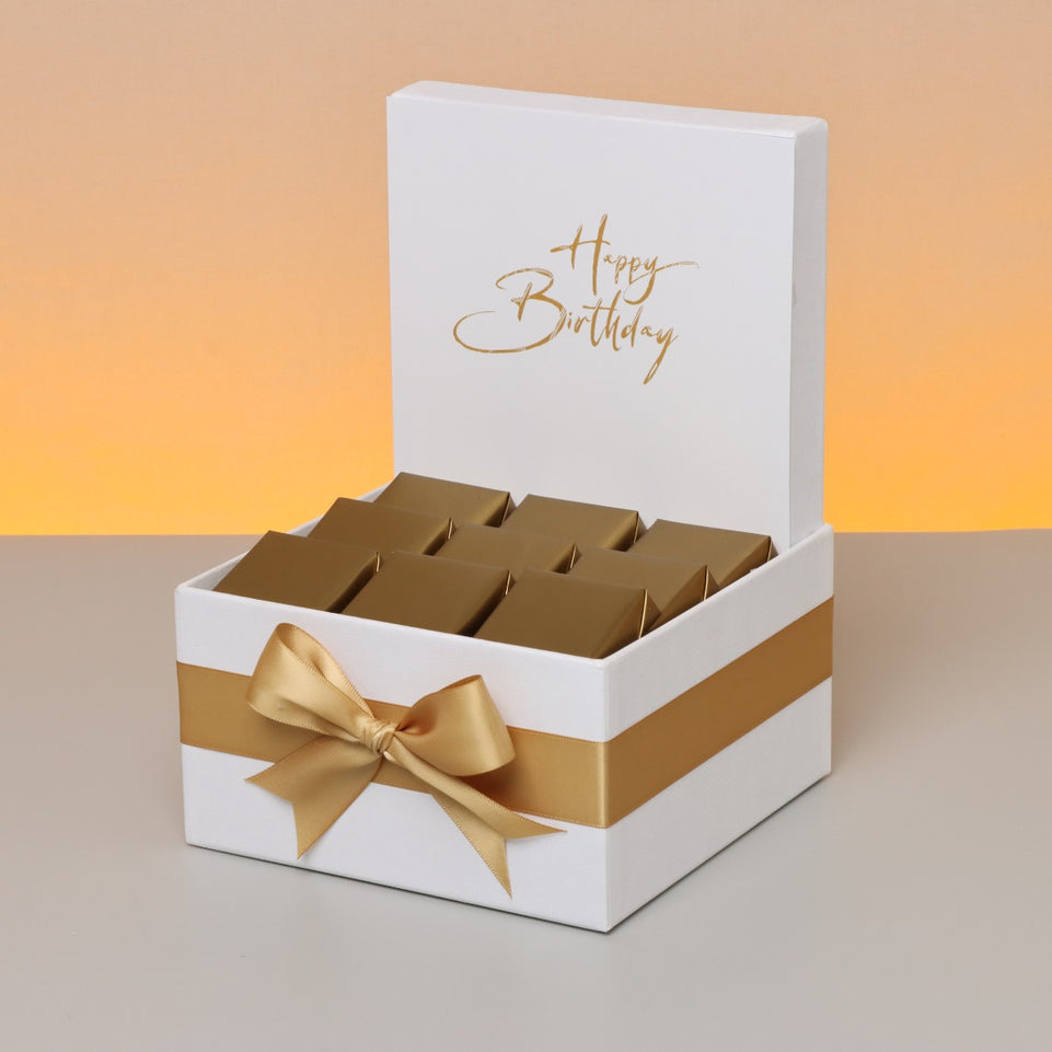 "HAPPY BIRTHDAY" MINIMALIST DESIGNED CHOCOLATE SMALL HAMPER