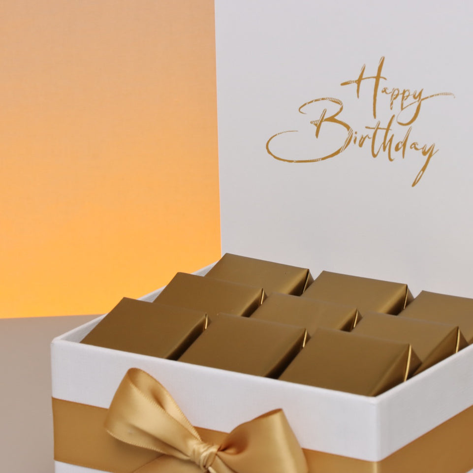 "HAPPY BIRTHDAY" MINIMALIST DESIGNED CHOCOLATE SMALL HAMPER