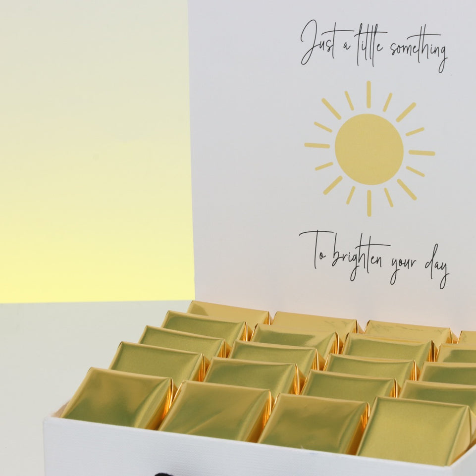 "BRIGHTEN YOUR DAY" SUN DESIGNED CHOCOLATE MEDIUM HAMPER