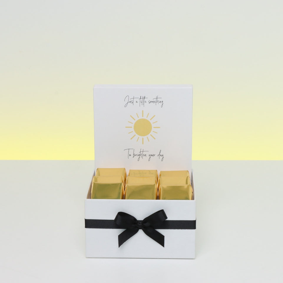 "BRIGHTEN YOUR DAY" SUN DESIGNED CHOCOLATE SMALL HAMPER