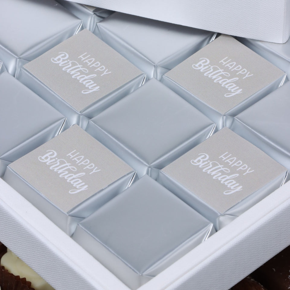 "HAPPY BIRTHDAY" CLASSIC 15-PIECE CHOCOLATE HARD BOX