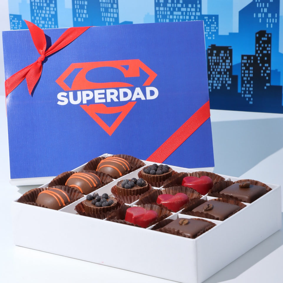 "SUPERDAD" FATHER'S DAY 15-PIECE CHOCOLATE HARD BOX