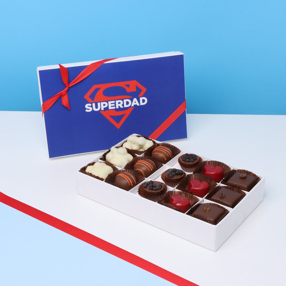 "SUPERDAD" FATHER'S DAY 15-PIECE CHOCOLATE HARD BOX