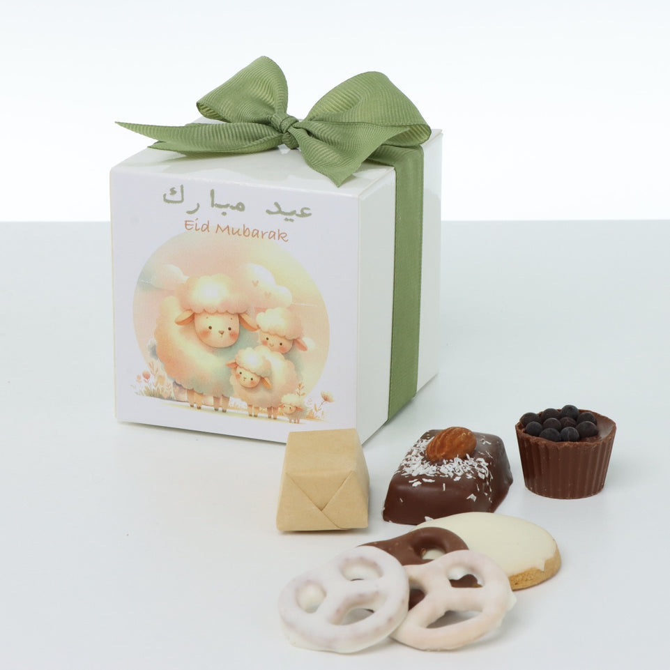 EID SHEEP DESIGNED CHOCOLATE & SWEETS CUBE SOFT BOX